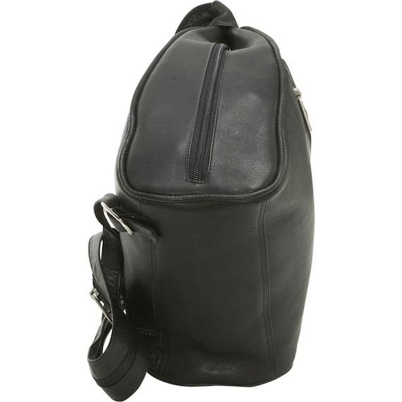 LeDonne Leather Convertible Backpack/Shoulder Bag - Black