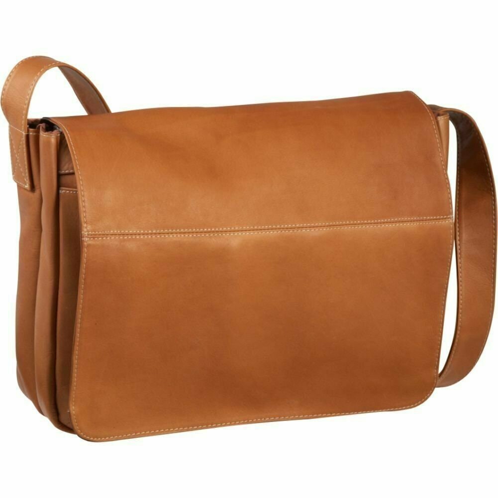 Le Donne Leather Flap Over Shoulder Bag (Tan)