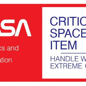 Etiqueta adhesiva de elemento espacial crítico de la NASA Shuttle Era