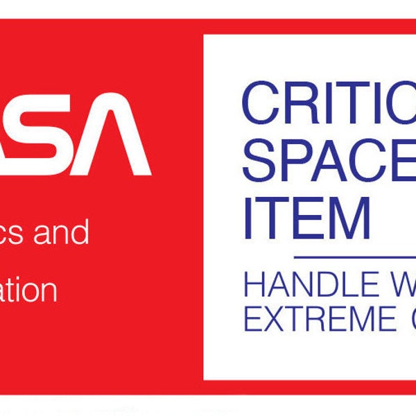 NASA Critical Space Item Sticker Shuttle Era