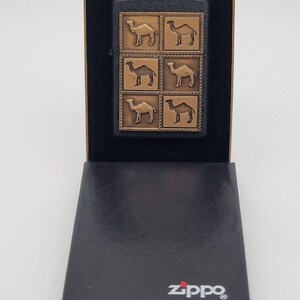 1994 Zippo Camel Herd Black Crackle Brass Raised Emblem Sealed image 2