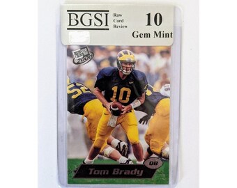 2000 Press Pass Tom Brady RC #37 BGSI GEM 10 Patriots, Wolverines Rookie Card