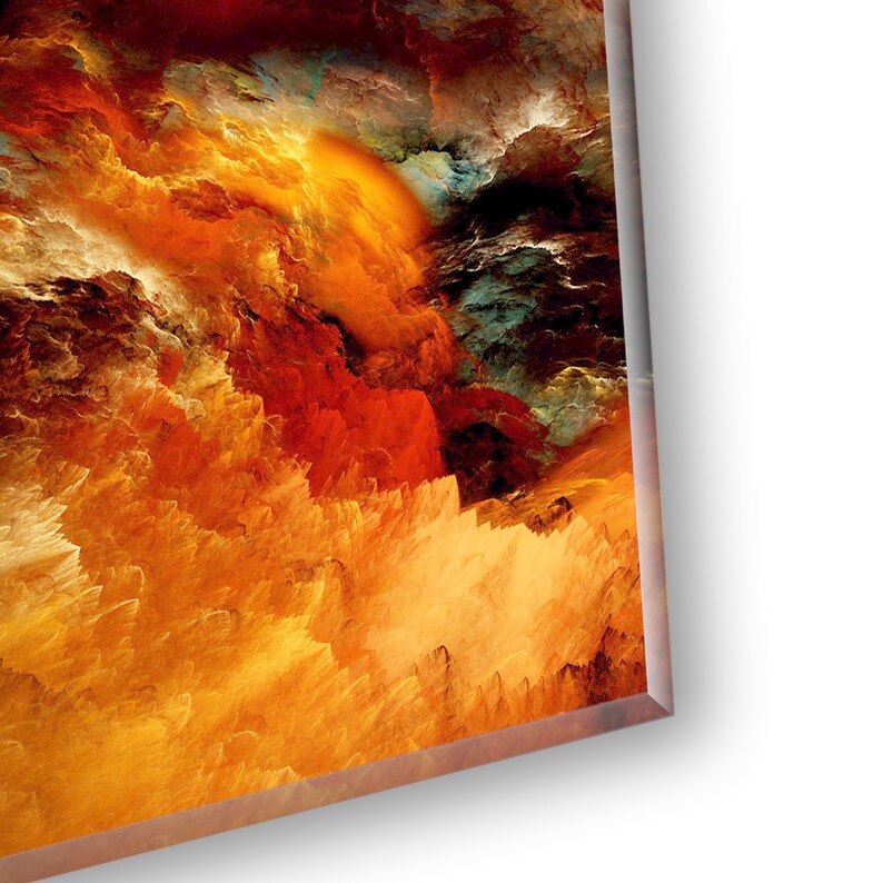 Tempered Glass Wall Art Abstract Art Home Decor Gift Large Etsy