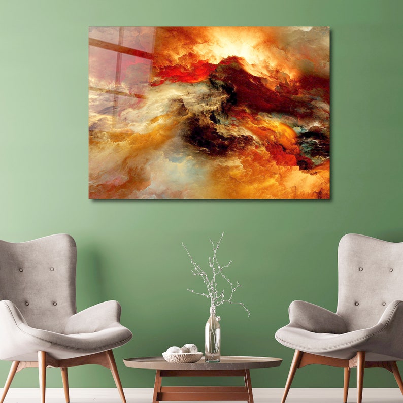 Tempered Glass Wall Art Abstract Art Home Decor Gift Large Etsy