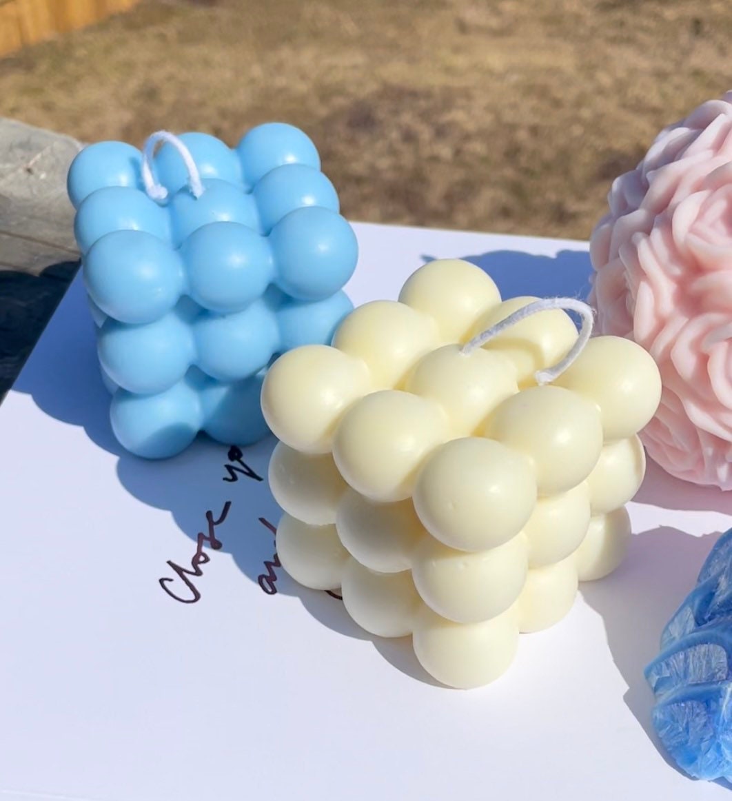 Handmade bubble scented candle made of soy wax and bees wax Etsy