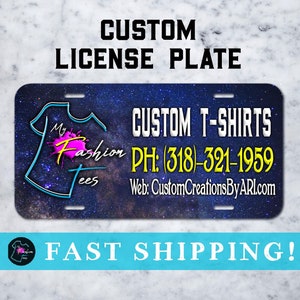 Custom License Plate, Business Logo Custom Car Tag, Custom Car Decor, Design your own Front Vanity License Plate, Personalized Company Logo