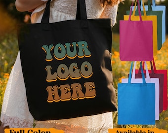 Benutzerdefiniertes Logo Schwarz Canvas Einkaufstasche - Massengroßhandels-Werbeartikel - Wiederverwendbare Baumwolltasche - Foto, Text, Grafikdruck