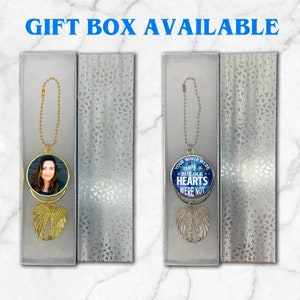 Personalized Photo Memorial Gift- Car Decor Charm- Picture memory Angel Wings- Rear View mirror Photo Keychain- Grandma Memorial Keepsake image 10