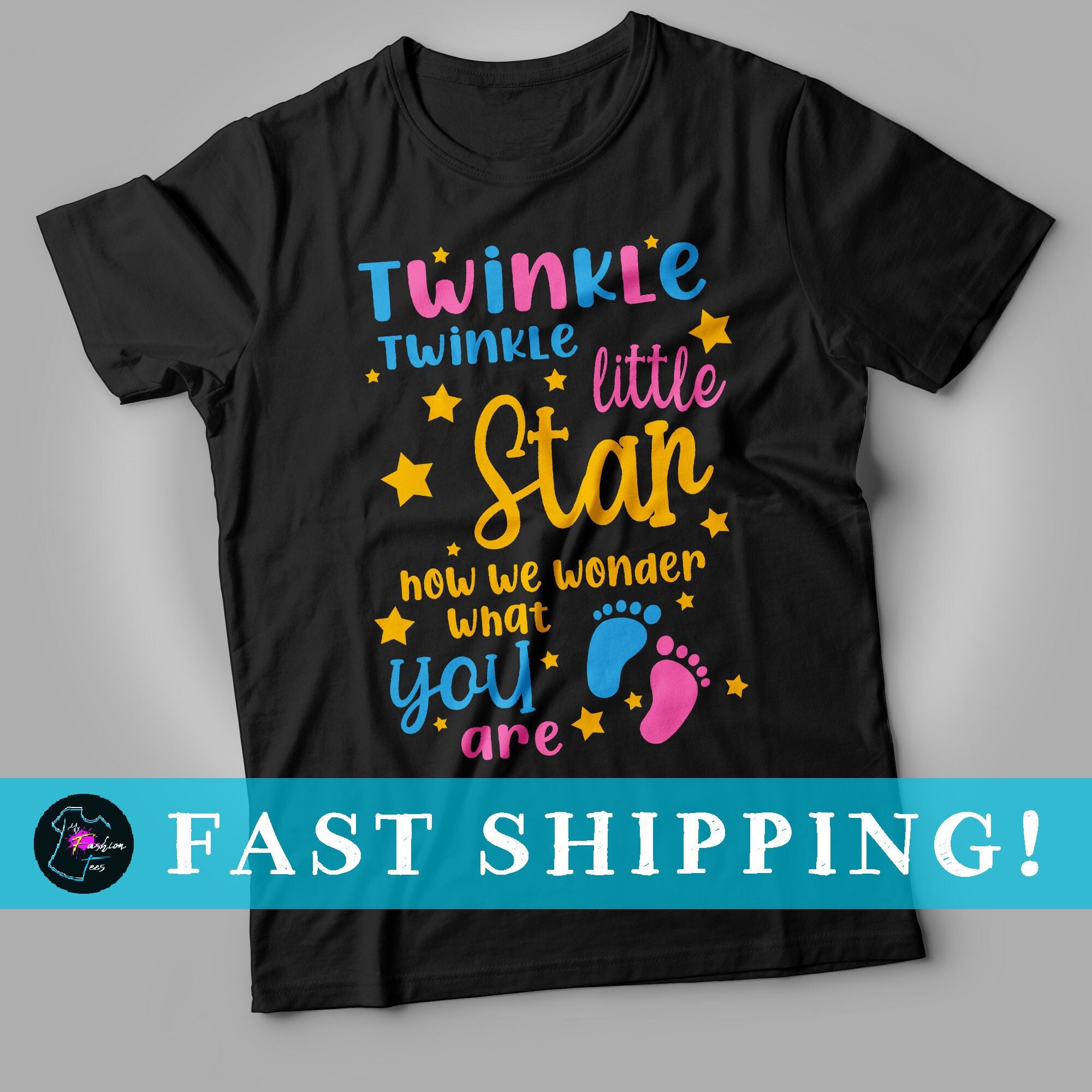 Twinkle Little Star Gender Reveal Shirt Baby Shower Gift Tee Twinkle Little Star Gender Reveal Shirt Baby Shower Gift Tee