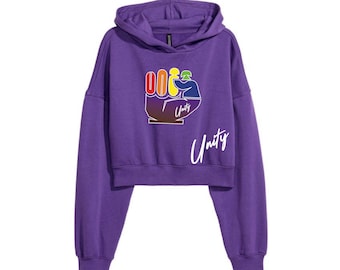 Purple Unity Cropped hoodie, Pride Hoodie, women’s crop hoodie