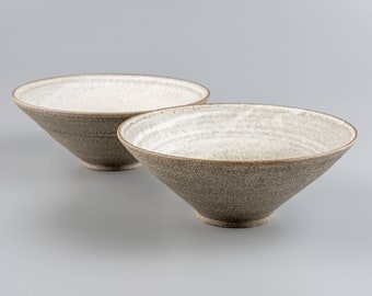 Ceramic Handmade Bowl White, Custom Handcrafted Stoneware Cereal Dish, Unique Handbuilt Pottery Clay Vessel, Hand Thrown Small Salad Bowls