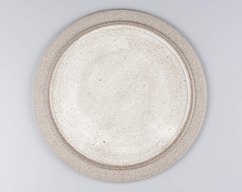 Handmade Stoneware Flat Plate Small, Modern Handcrafted Pottery Clay Dessert Dinnerware, Unique Handbuilt Ceramic Tableware, Custom Crockery