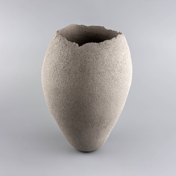 Handmade Ceramic Vase Stoneware Clay, Large Centerpiece Vase, Big Decorative Vase, Beautiful Hand Built Artisan Vase, Unique Pottery Vessel