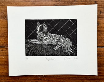 Papillon wood engraving