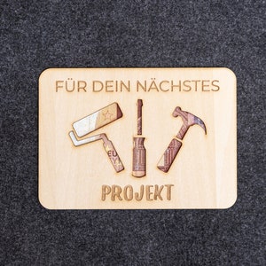 Geschenkkarte Holz / Originelles Geldgeschenk / Baumarktkarte