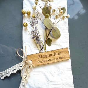 Personalisierte Namensanhänger / Tischkarten aus Holz / Platzkarten für Hochzeit /Geburtstag / Taufe / Kommunion / Konfirmation / JGA