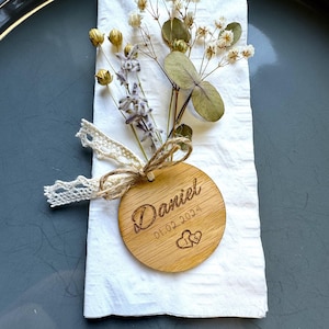 Personalisierte Namensanhänger / Tischkarten aus Holz / Platzkarten für Hochzeit /Geburtstag / Taufe / Kommunion / Konfirmation / JGA