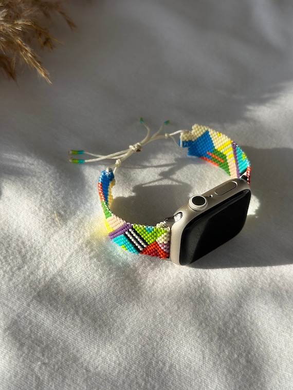 SUMMER Colorful Miyuki Beaded Apple Watch Band 38/40/41mm - 42/44/45/49 mm - Ultra Woven Handmade Modern Strap for iWatch - All Series