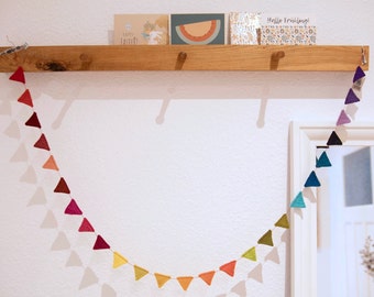 Farbenfrohe Filzgirlande, Partygirlande, Kinderzimmer Deko, bunte Girlande aus Filz // Baumschmuck // Weihnachten // Geburtstag