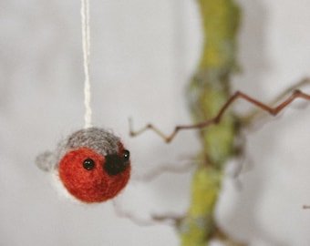 Set of 3 mini robins made of felt, spring, decoration, Easter branch, spring branch, felt bird