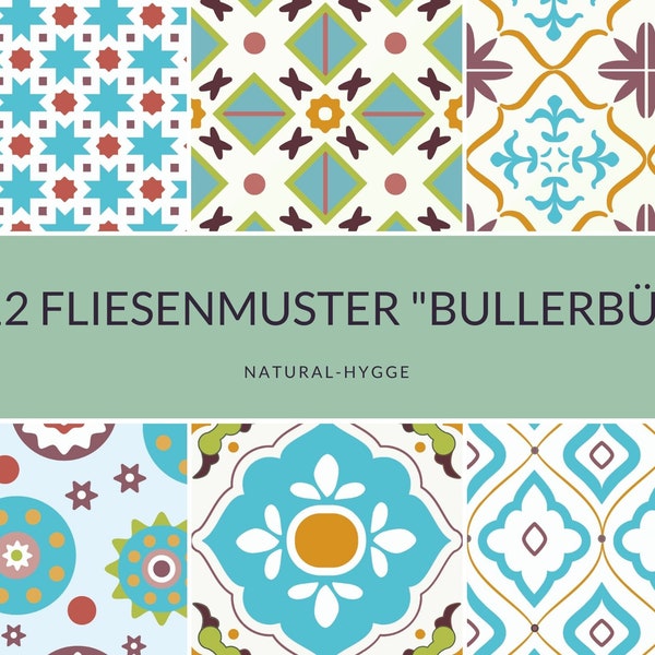 Laserausdruck: Fliesenmuster Bullerbü, No. 02 für Fototransfertechnik, Fliesen selber machen, Fliesen, Fliesenmuster, Transfertechnik