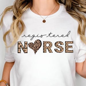 Comfort Colors Leopard Nurse Shirt Nurse T-Shirt RN Shirt RN Graduation Gift Nursing School Shirt Registered Nurse Shirt Nurse Gift