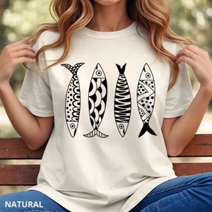 Sardine Graphic Tee Sardines Tin Fish 90s Trendy Graphic Shirt Mermaid Tshirt Retro Summer Coastal Grandma Fisherman Aesthetic T-shirt