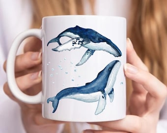 Humpback Whale Mug Nautical Decor Ocean Lovers Gift Nature Wildlife Whale Lover Mug Marine Biologist Gift for Dad Gift Under 15 dollars