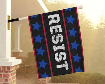 Resist Garden Flag Anti-Trump Political Protest Banner 12x18 or 24.5×32 Inch Double Sided Democracy Defender Vintage Garden Banner