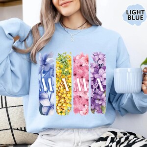 Floral Mama Sweatshirt Mother&#39;s Day Gift Cute Mom Shirt Cozy Gift for Moms Spring Fashion New Mom Gift Spring Flowers Sweatshirt for Mama