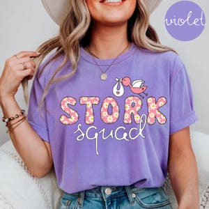 Labor And Delivery Nurse Shirt Cute Stork Squad T-Shirt Comfort Colors Funny Stork Shirt  Matching L And D Nursing Team Tshirt