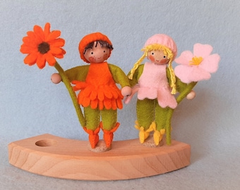 Plug flower children wild rose and marigold PDF pattern Dutch