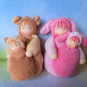 Modello PDF con bambini orsetto e bambini coniglio. Olandese