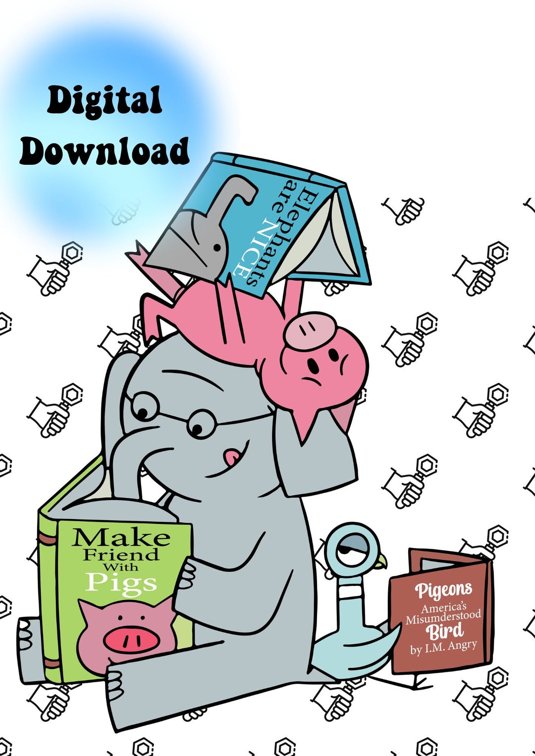 Elephant and Piggie Svg, Elephant Svg, Piggie Svg, Elephant Piggie
