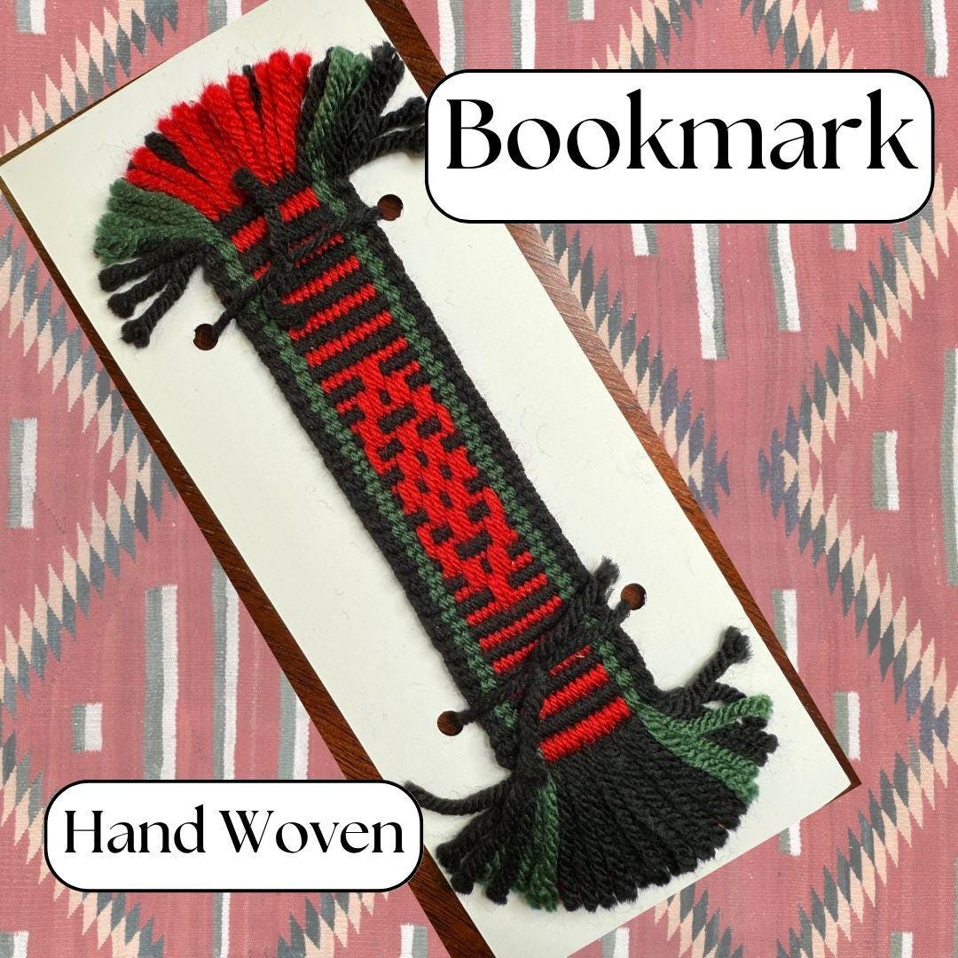 Handwoven Pueblo Style Bookmark Traditional Motif Inkle Loom Woven ...