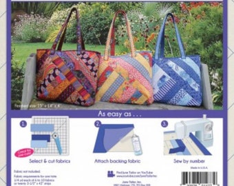Quilt As You Go Sew By Number Alexandra Tote Pattern Printed on Batting, June Tailor