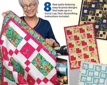 Make It Easy with  3 Yard Quilts Pattern Book by Donna Robertson with Fabric Cafe