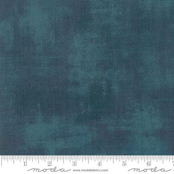 Grunge Deep Teal Fabric by the HALF Yard, Moda, 30150-487