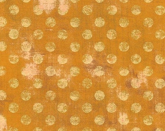 Hits The Spot, Harvest Gold, Spotted Gold, Fabric by the HALF Yard, Moda Fabric