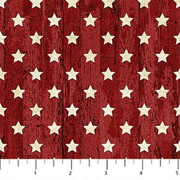 Stonehenge, Stars & Stripes, Red, Stars, Fabric by the HALF Yard, Northcott, 25344-24