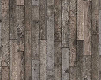 Gray Wolf, Charcoal Brown, Wood Planks, Fabric Priced by the HALF Yard, Northcott Fabric, 24354-96