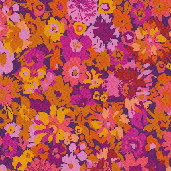 Kasada, Colorful, Jewel Toned, Packed Floral Fabric by the HALF Yard, Moda