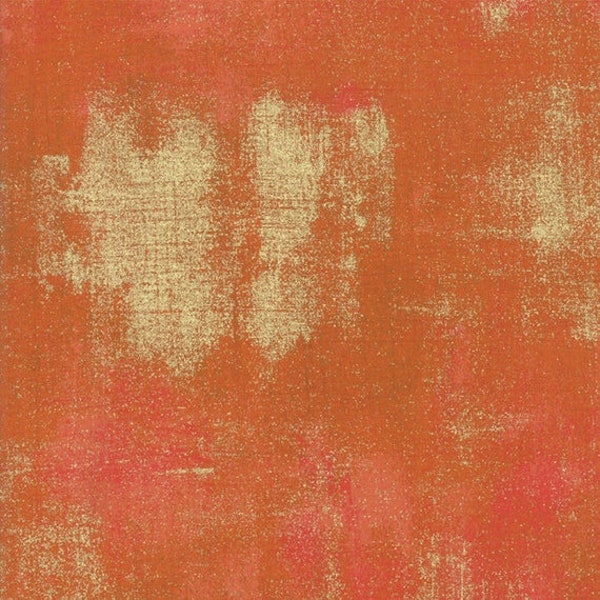 Grunge Pumpkin and Gold Fabric priced  by the HALF Yard, Moda Fabric