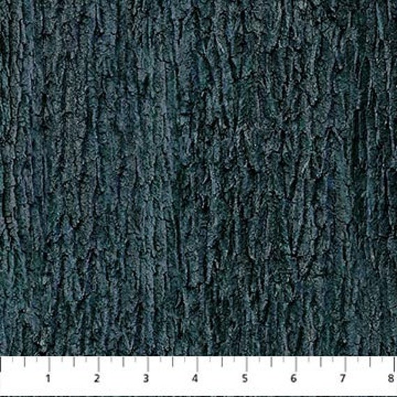 Naturescapes Moonlight Kisses, Dark Blue Tree Bark Fabric by the HALF Yard, Northcott, 26731-49