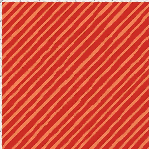 Fun Paws Bias Stripe Red/Orange Fabric by the HALF Yard, Loralie Designs