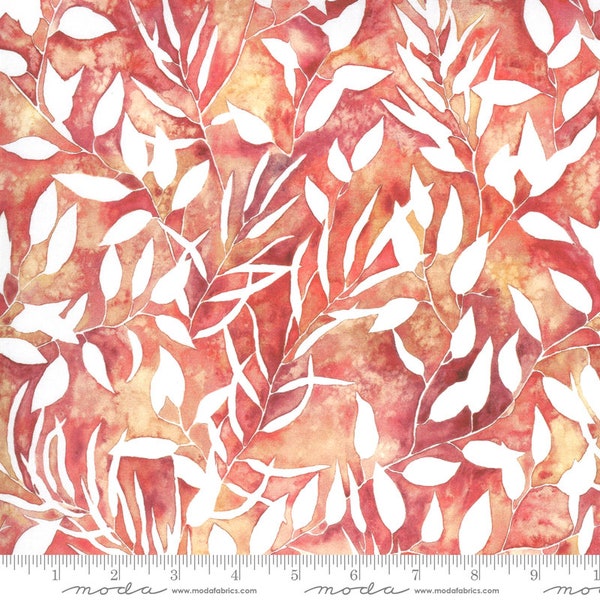 Sunshine Soul Joyful Vine, Golden Peach, Leaf Fabric Moda Fabric. Fabric by the HALF yard