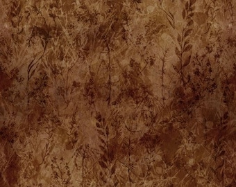 Reflections of Autumn,  Brown Tonal Leaf fabric, Sold by the HALF YARD  In The Beginning, IBFREAT33RA-4