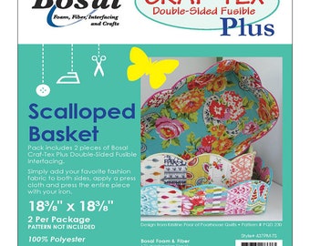 Craf-Tex Double Sided, Fusible, Interfacing, (2) Scalloped Basket Polyester Interfacing, Bosal