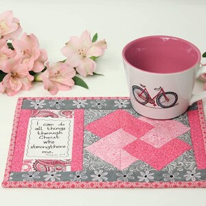 Inspirational Mug Mats. PATTERNS (7) Patterns with Spiritual Printed Statements