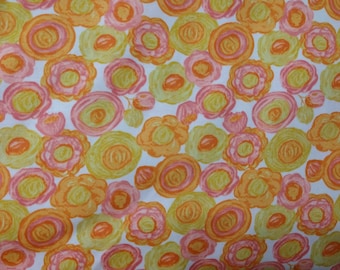 Pop Ditsy Yellow, Pink, and Orange Flower Fabric by the HALF Yard, Dear Stella Designs